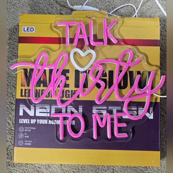 Pink Neon Sign 'Talk Thirty to Me' 30th Birthday - Picture 2 of 6